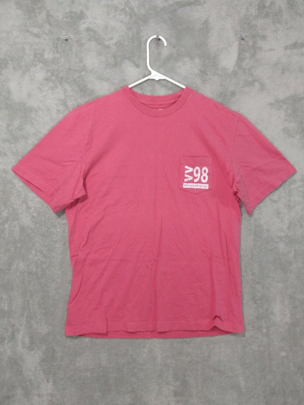Vineyard Vines Shirt Mens Medium Pink Short Sleeve 98 Graphic Cotton Crew Neck